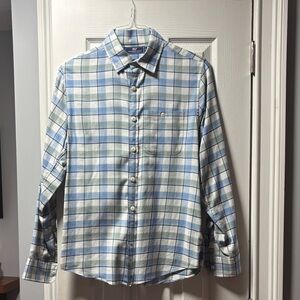 Vineyard Vines Blue and Green Plaid Long-Sleeve Button-Down Shirt